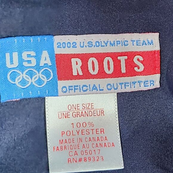 Roots 2002 Vintage Olympics Beret Fleece Cap Hat USA Olympic Team Blue Red - Picture 6 of 7